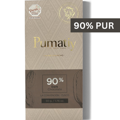 Pumatiy 90% dunkle Schokolade Peru – Chuncho Kakao Single Origin Tree-to-Bar Tafel aus La Convención Cusco, peruanische Herkunftsschokolade 50g