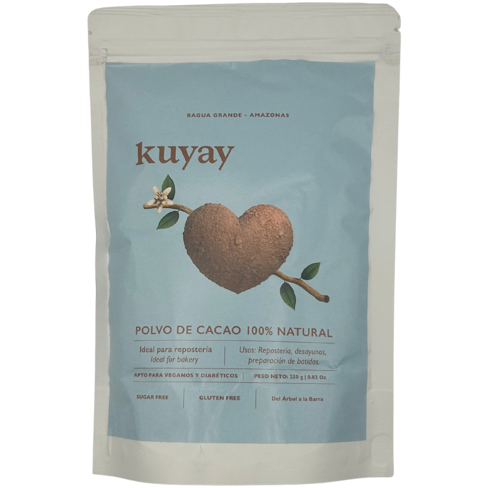 Kuyay 100 % natürliches Kakaopulver 250 g aus Peru – reines Kakao-Pulver aus Amazonas-Kakao, ideal für Backen, Getränke und Desserts