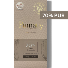 Pumatiy 70% dunkle Schokolade Peru – Chuncho Kakao Single Origin Tree-to-Bar Tafel aus La Convención Cusco, peruanische Herkunftsschokolade 50g