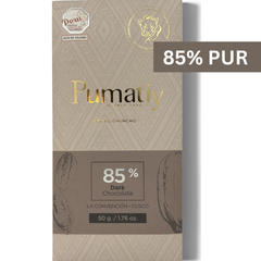 Pumatiy 85% dunkle Schokolade Peru – Chuncho Kakao Single Origin Tree-to-Bar Tafel aus La Convención Cusco, peruanische Herkunftsschokolade 50g